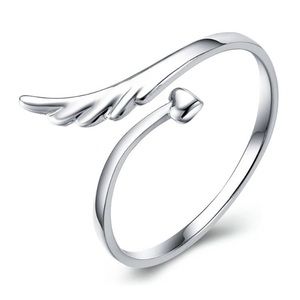 👼 925 Sterling Silver Wings Adjustable Ring